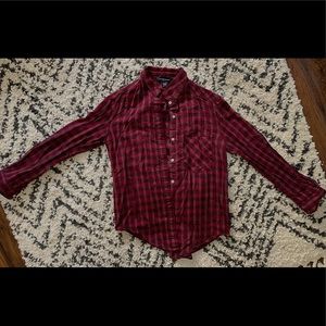 Red American apparel flannel shirt